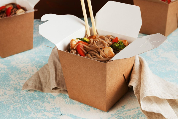 Контейнер крафт для лапши WOK 100x90x90 мм, 560 мл