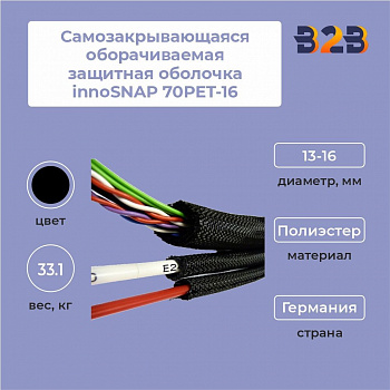 Самозакрывающаяся оборачиваемая защитная оболочка innoSNAP 70PET-16, из полиэстера