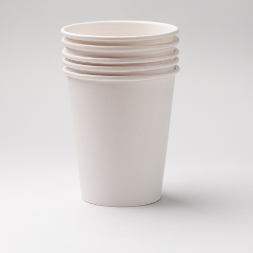 Двухслойный белый бумажный стакан с технологии ThermoCup 250 мл для для чая, кофе, воды 80*56*92 мм