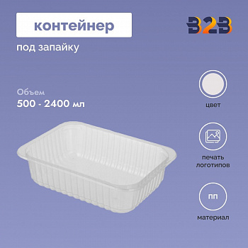 Контейнер под запайку 165x130x35 - 275х175х75 мм, ПП