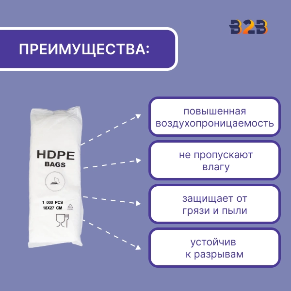 Фасовочные пакеты 18x27см, 8мкм, евробокс, А7 (750 шт.)