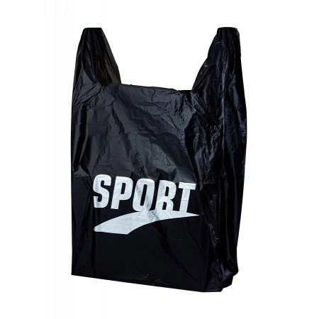 Пакет Майка 30см(+15)*55см, 20мкм, "Sport", черный